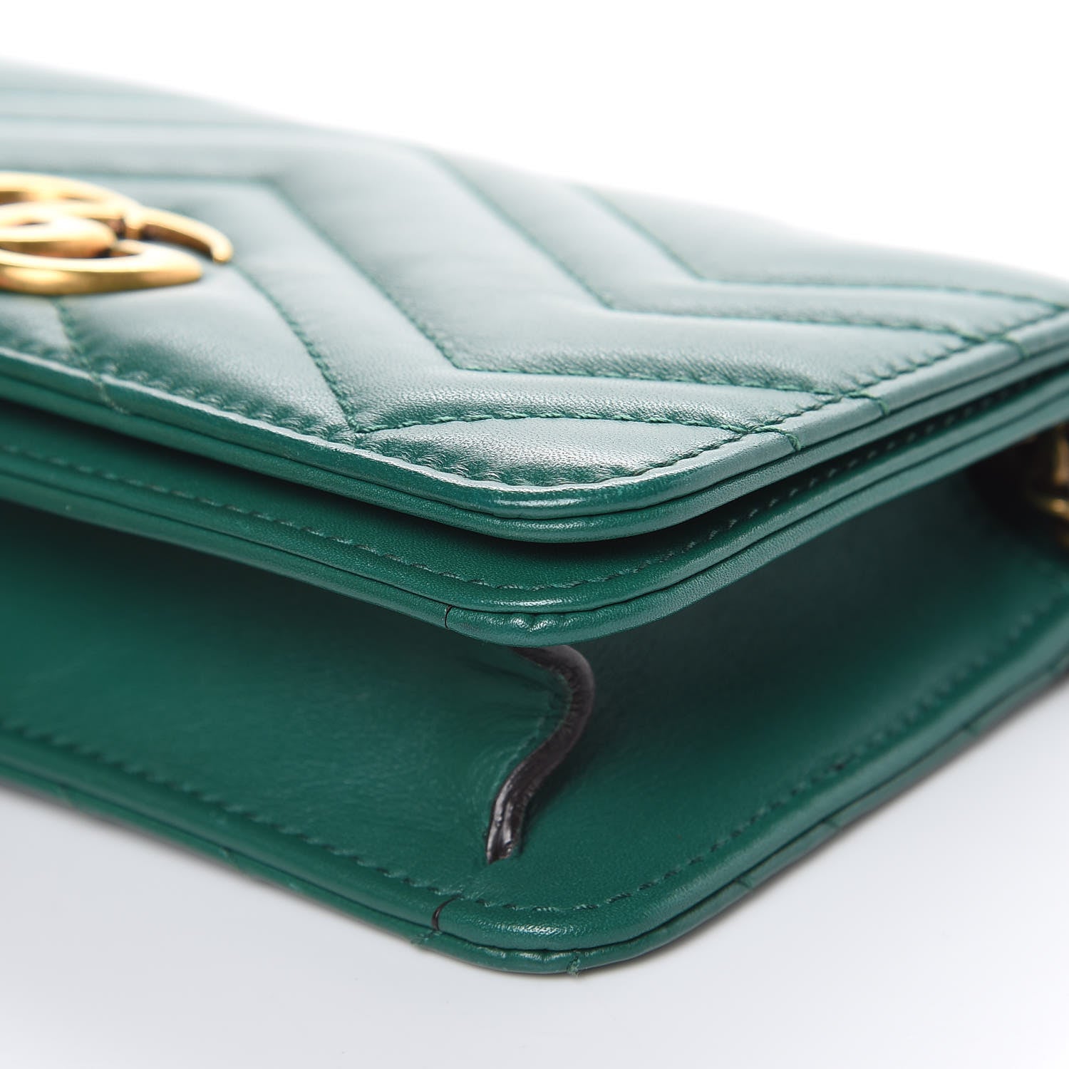 Gucci Calfskin Matelasse GG Marmont Mini Bag Emerald Green 8 of 12