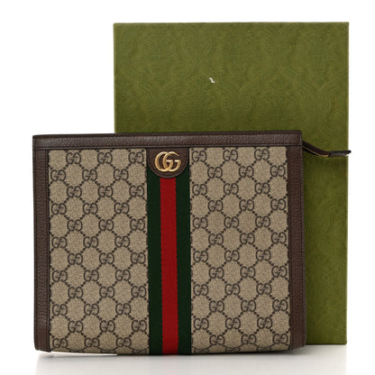 Gucci GG Supreme Monogram Web Ophidia Pouch Brown 9 of 9