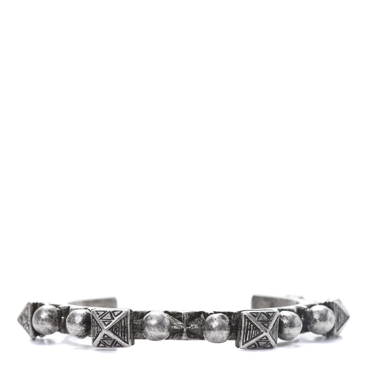 Saint Laurent Brass Marrakech Cuff Bracelet Silver 1 of 4