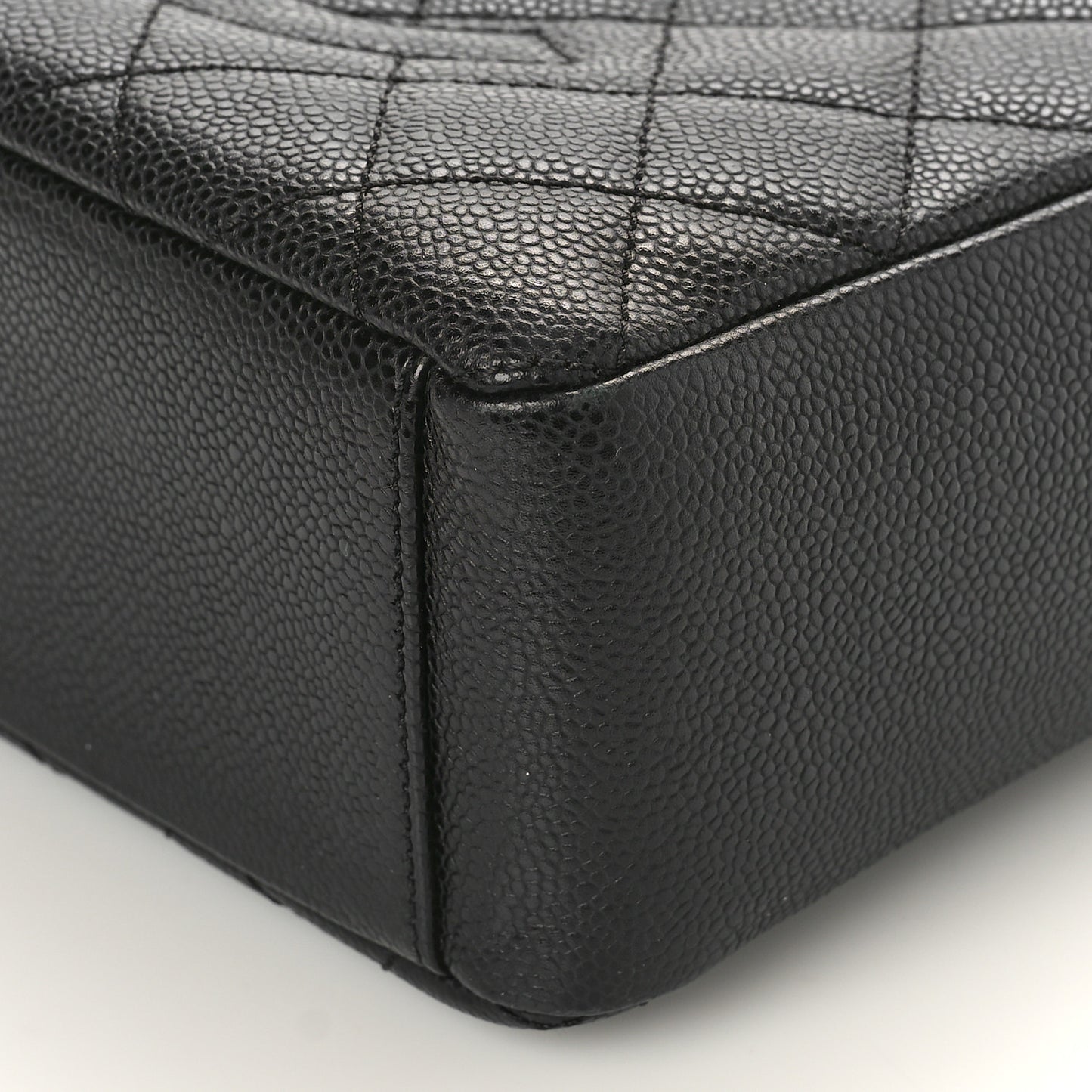Caviar Quilted Petit Shopping Tote PST Black