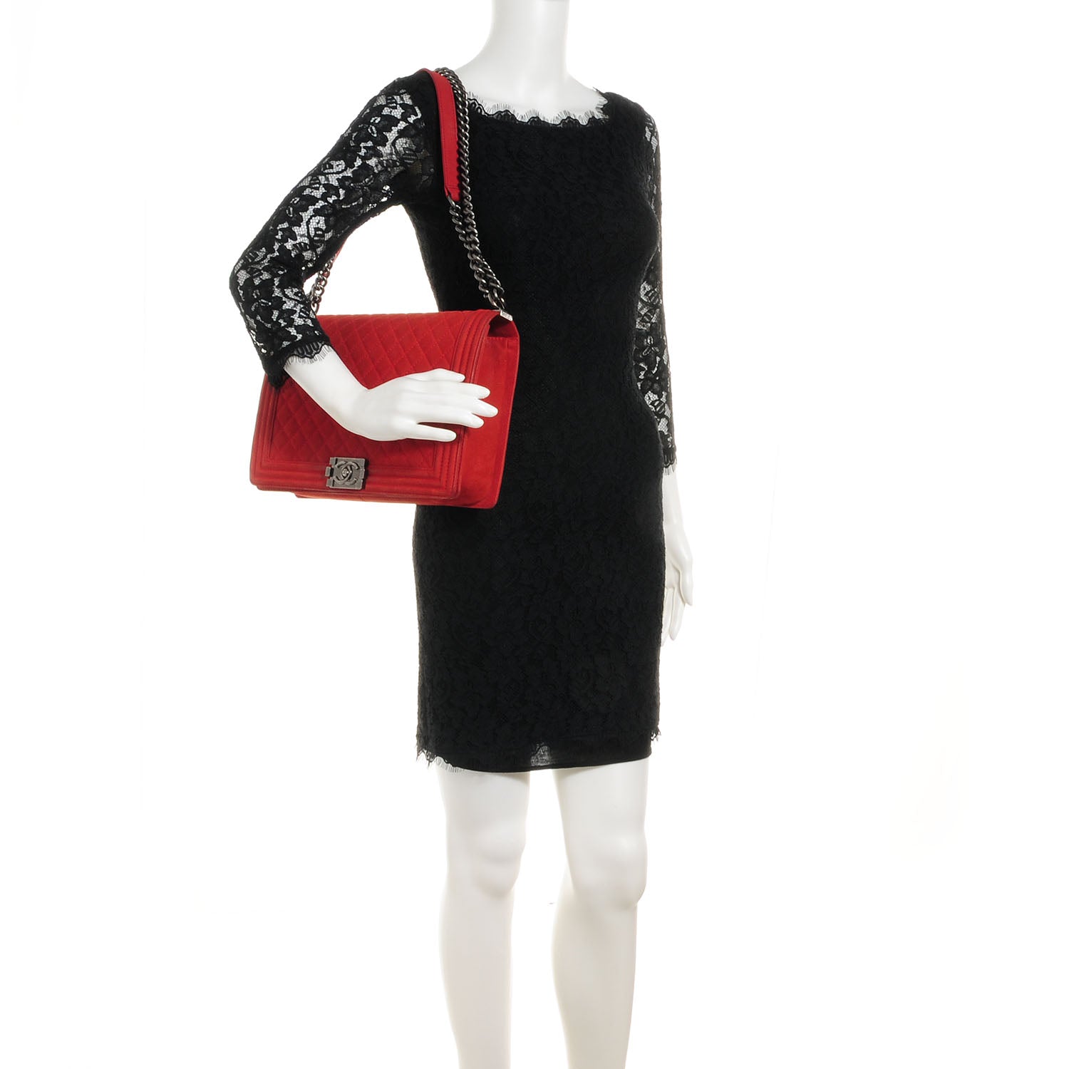 Chanel Iridescent Caviar Large Boy Flap Red 2 of 8