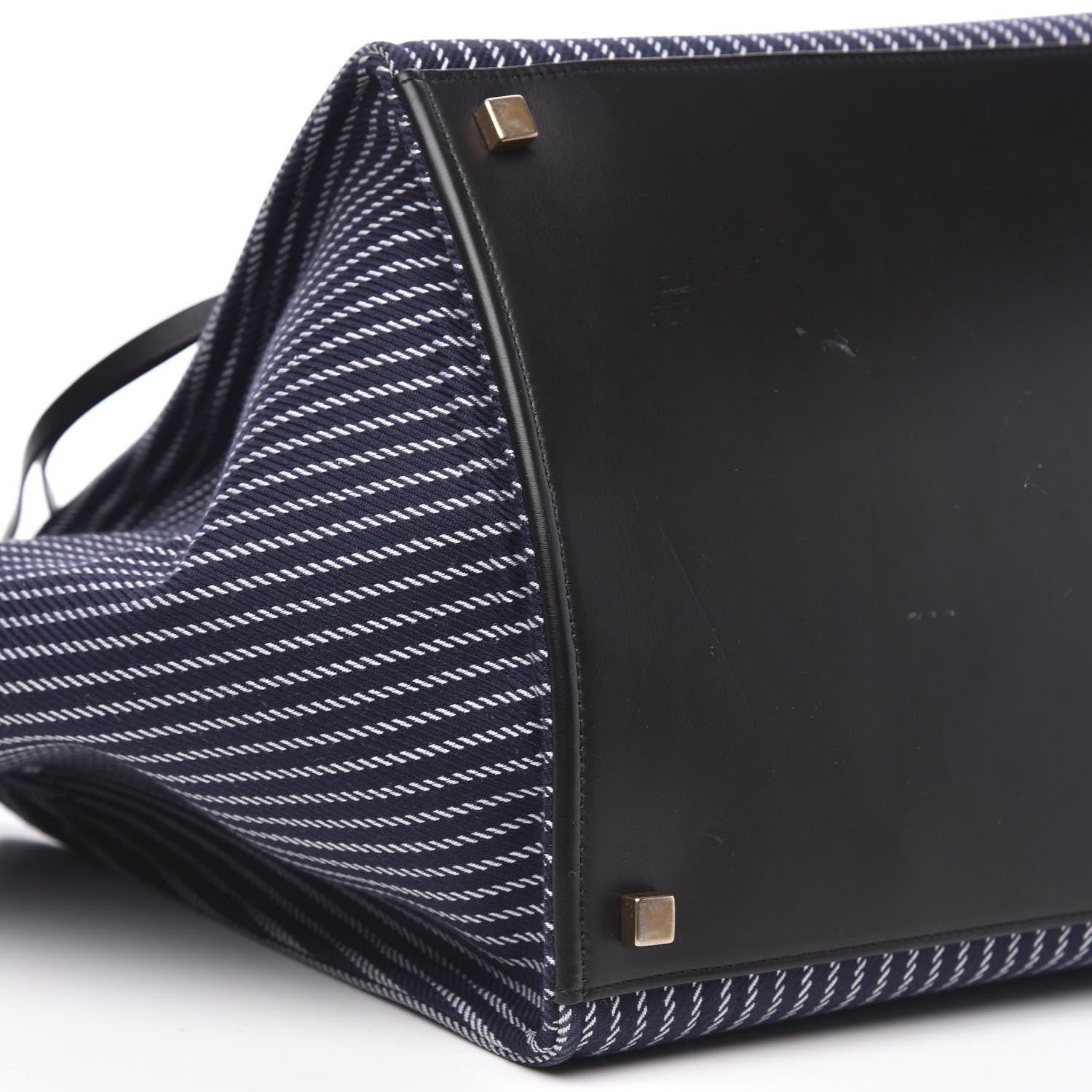 Celine Cotton Canvas Striped Medium Phantom Luggage Navy White 7 of 11