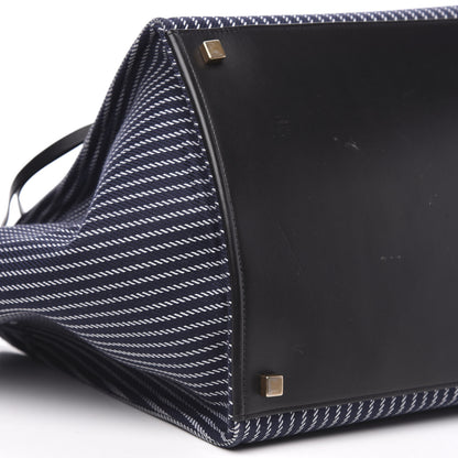 Celine Cotton Canvas Striped Medium Phantom Luggage Navy White 7 of 11