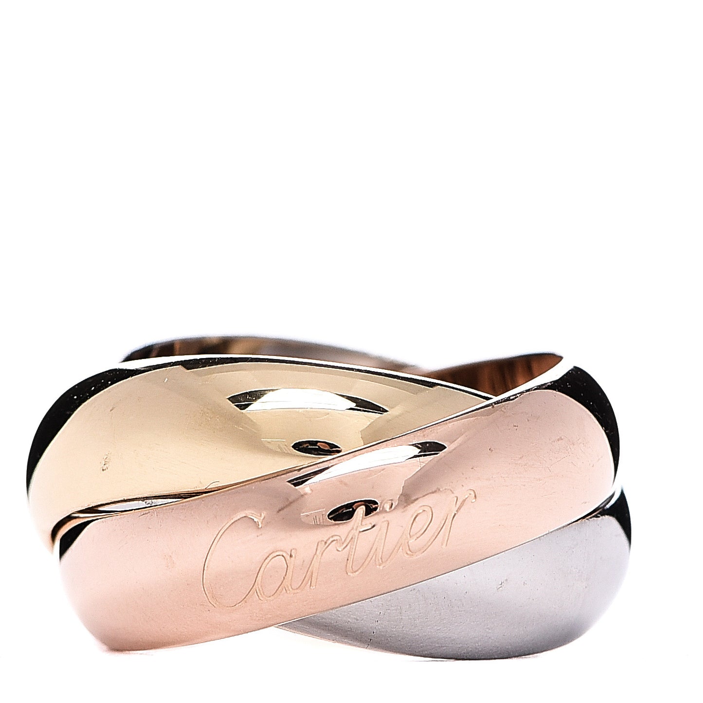 18K Pink Yellow White Gold Large Trinity Ring 46 3.75