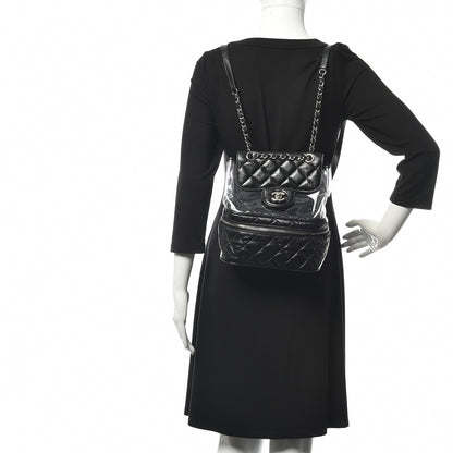 Chanel Crumpled Calfskin PVC Quilted Backpack Black 2 of 12