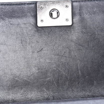 Chanel Calfskin Crystal Embossed Medium Boy Flap Black 10 of 15