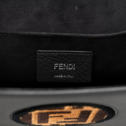 Fendi Vitello Century Velvet F is Fendi FF Kan I Shoulder Bag Black Tobacco 6 of 11