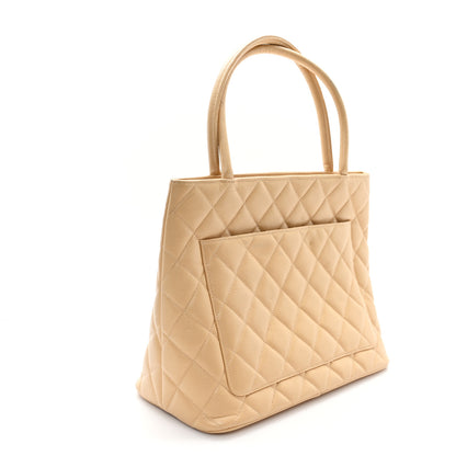 Chanel Caviar Quilted Medallion Tote Beige 3 of 13
