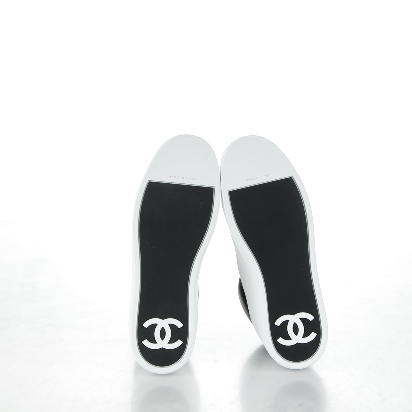 Calfskin CC Sneakers 38 Black White