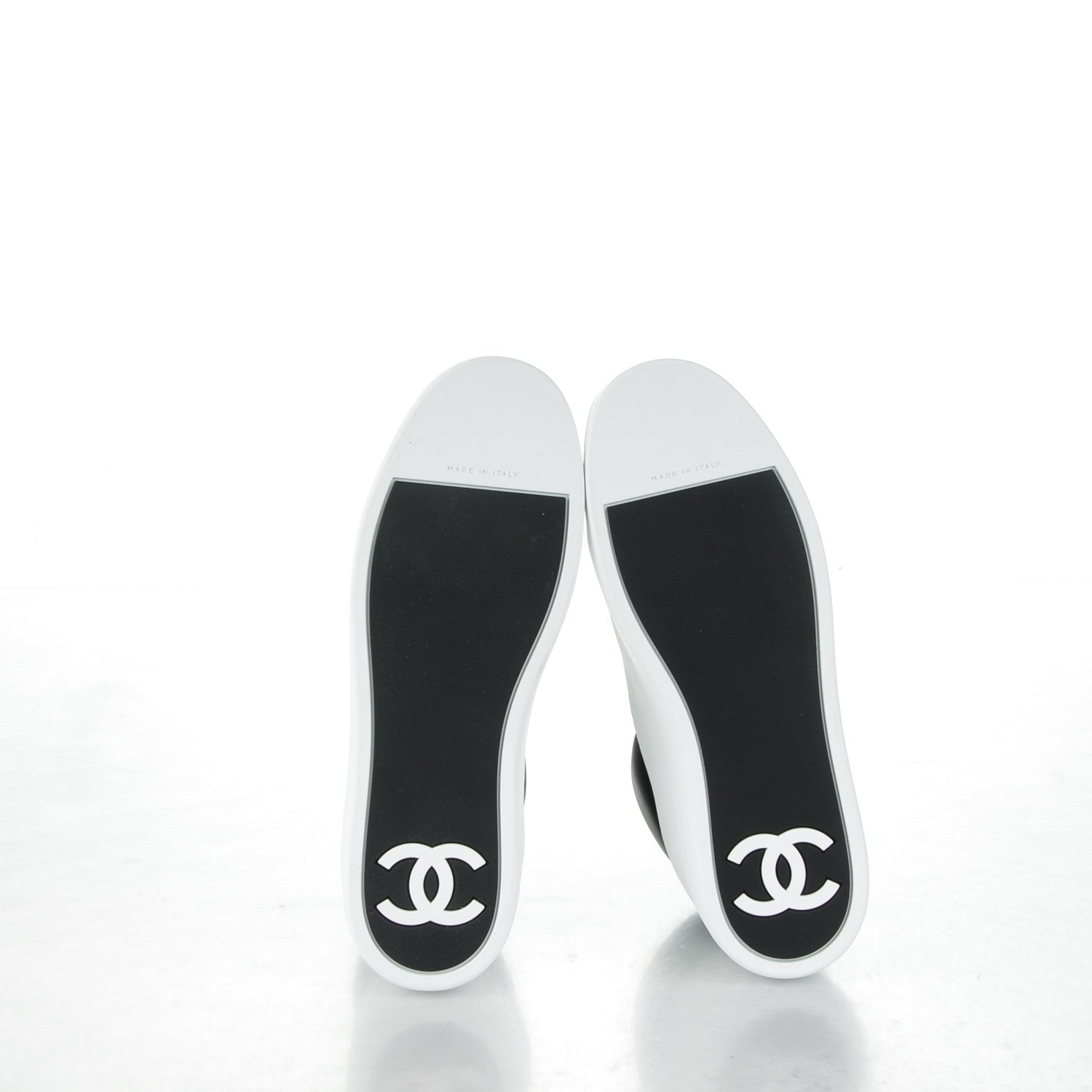 Chanel Calfskin CC Sneakers 38 Black White 5 of 8