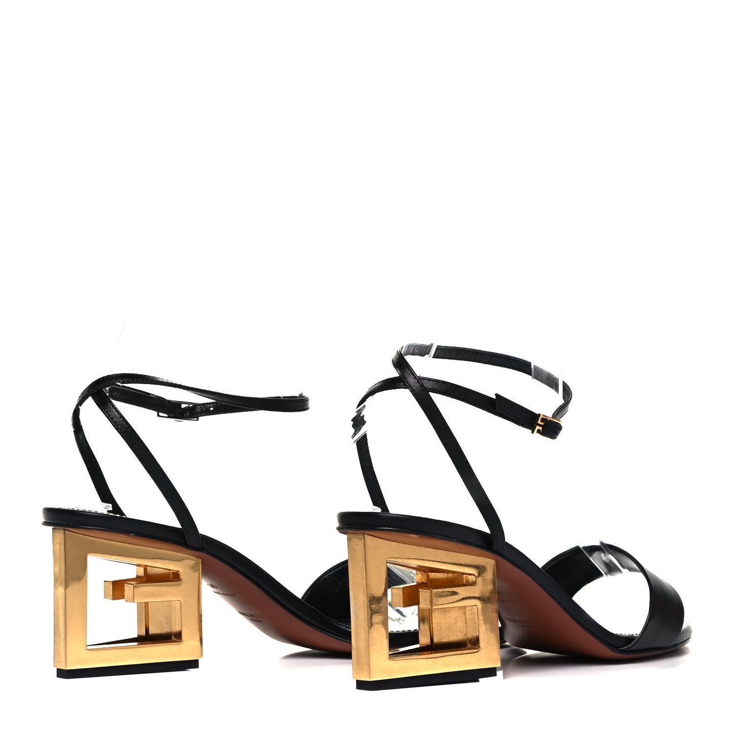 Smooth Calfskin Triangle Sandals 38 Black