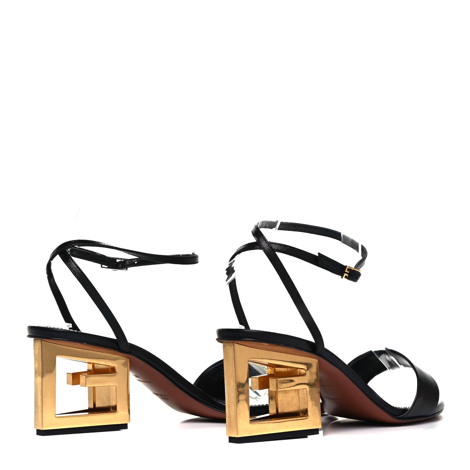 Givenchy Smooth Calfskin Triangle Sandals 38 Black 4 of 7