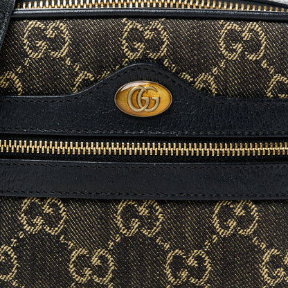 Gucci Jacquard Black Denim GG Monogram Textured Dollar Calfskin Mini Ophidia Shoulder Bag Black Ivory 8 of 10