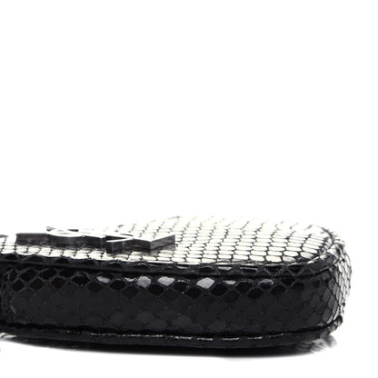 Saint Laurent Calfskin Snakeskin Embossed Love Heart Belt Bag Black 6 of 15