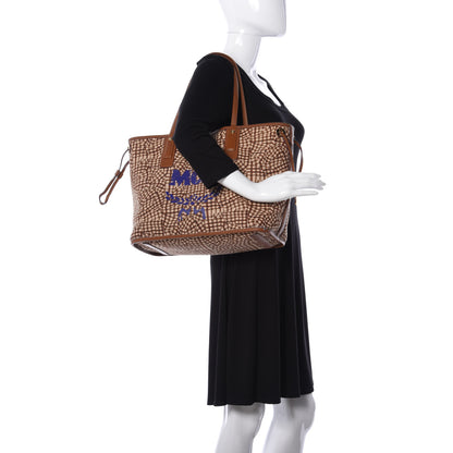 MCM Visetos Medium Liz Reversible Shopper Tote Cognac 2 of 16