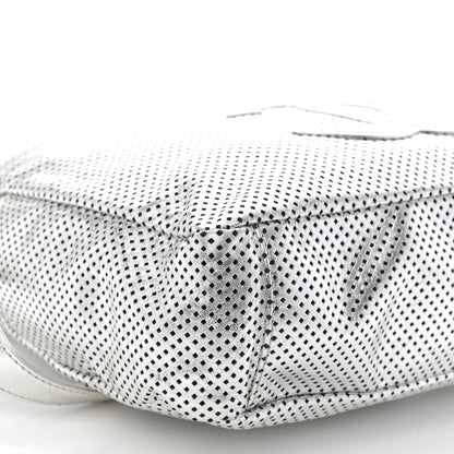 Chanel Metallic Glazed Calfskin Perforated Medium Rodeo Drive Tote Silver 9 of 11