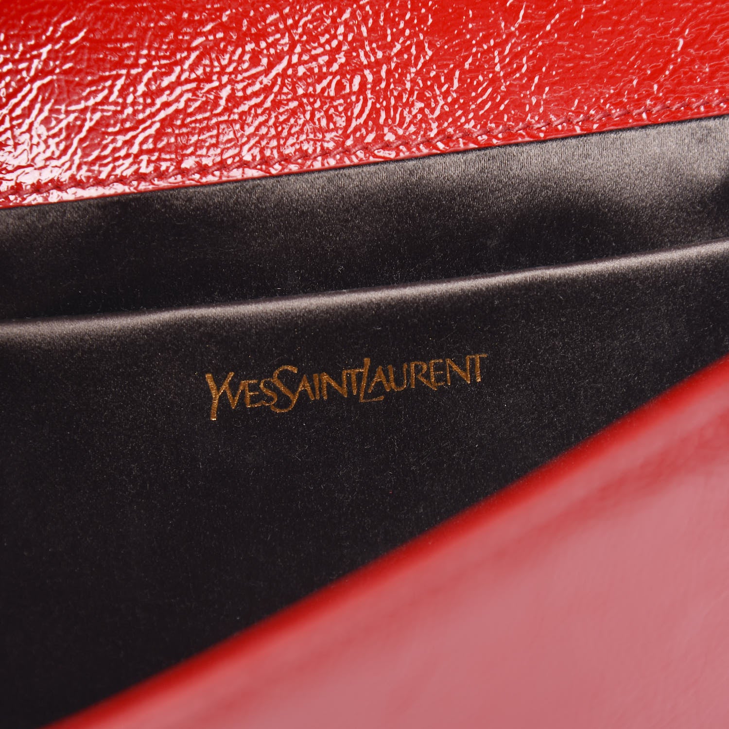 Saint Laurent Textured Patent Monogram Large Belle De Jour Clutch Red 5 of 8