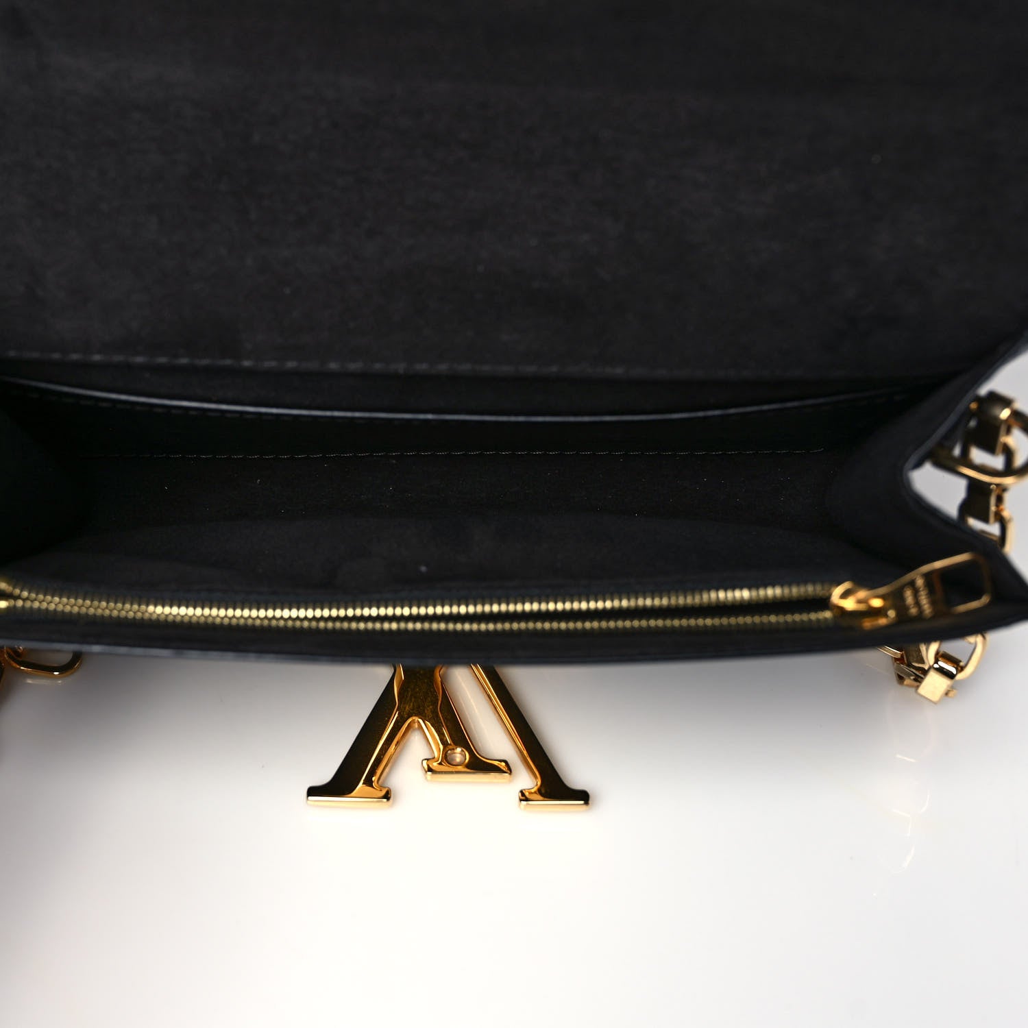Louis Vuitton Calfskin Chain Louise GM Black 5 of 9