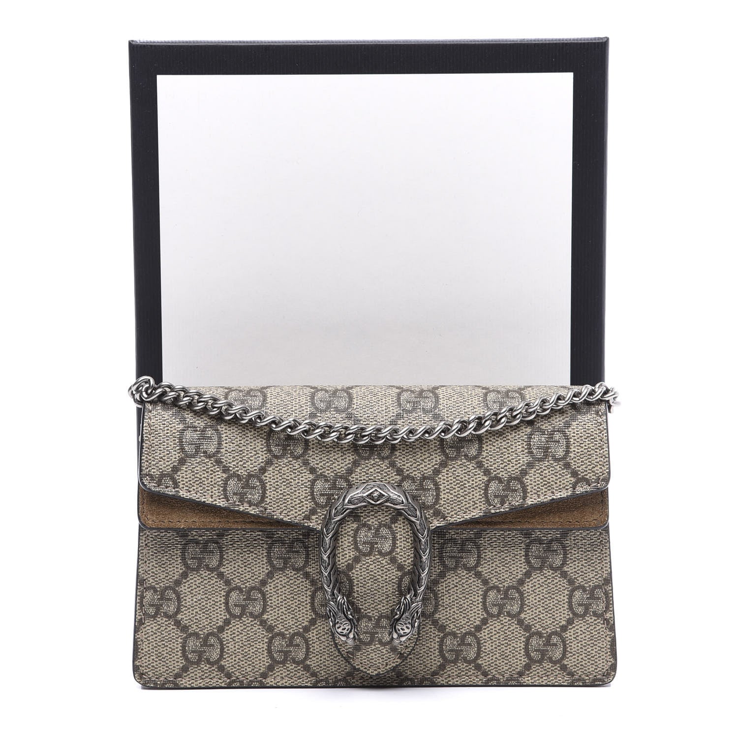 Gucci GG Supreme Monogram Super Mini Dionysus Shoulder Bag Taupe 11 of 11