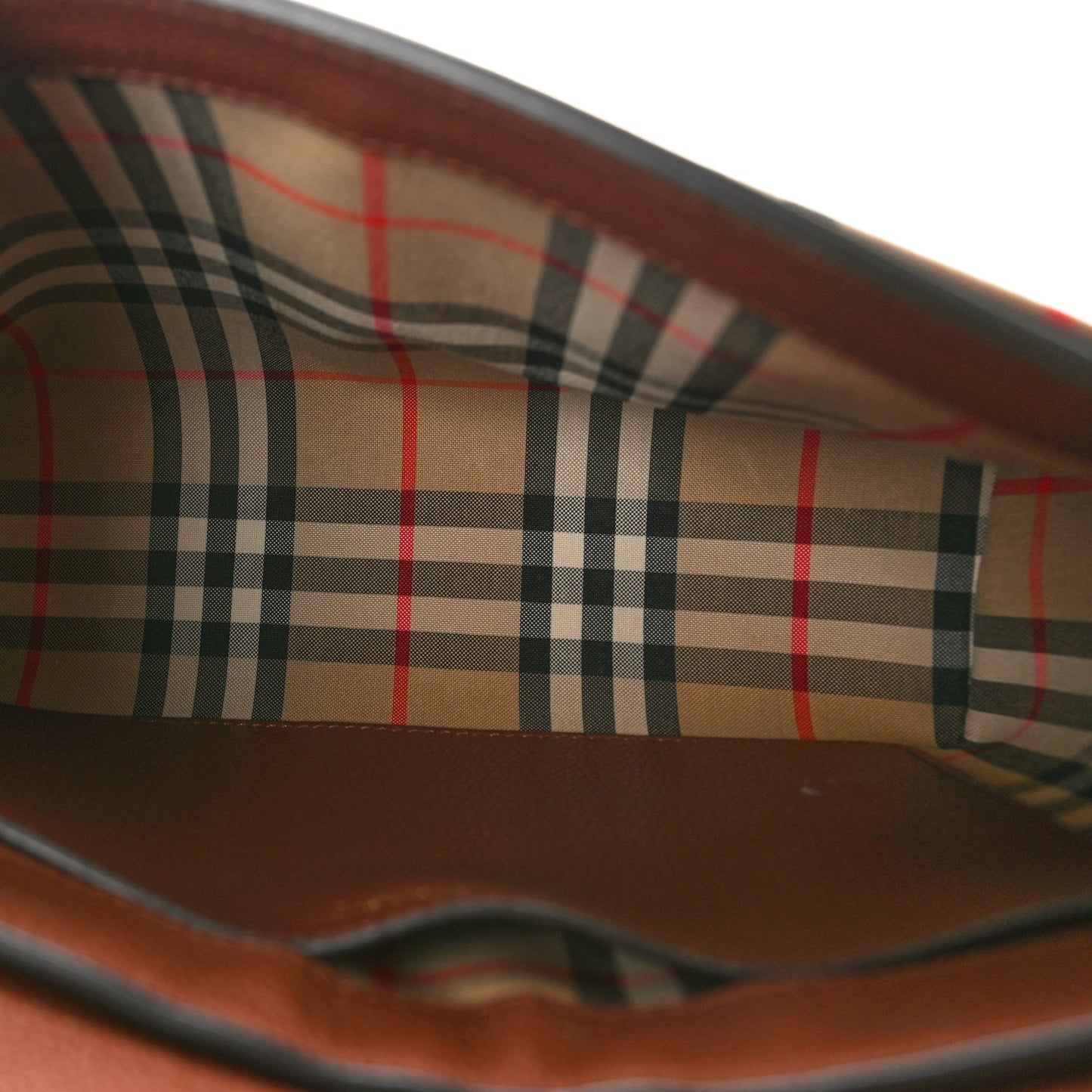 Grainy Calfskin Vintage Check Note Crossbody Bag Malt Brown