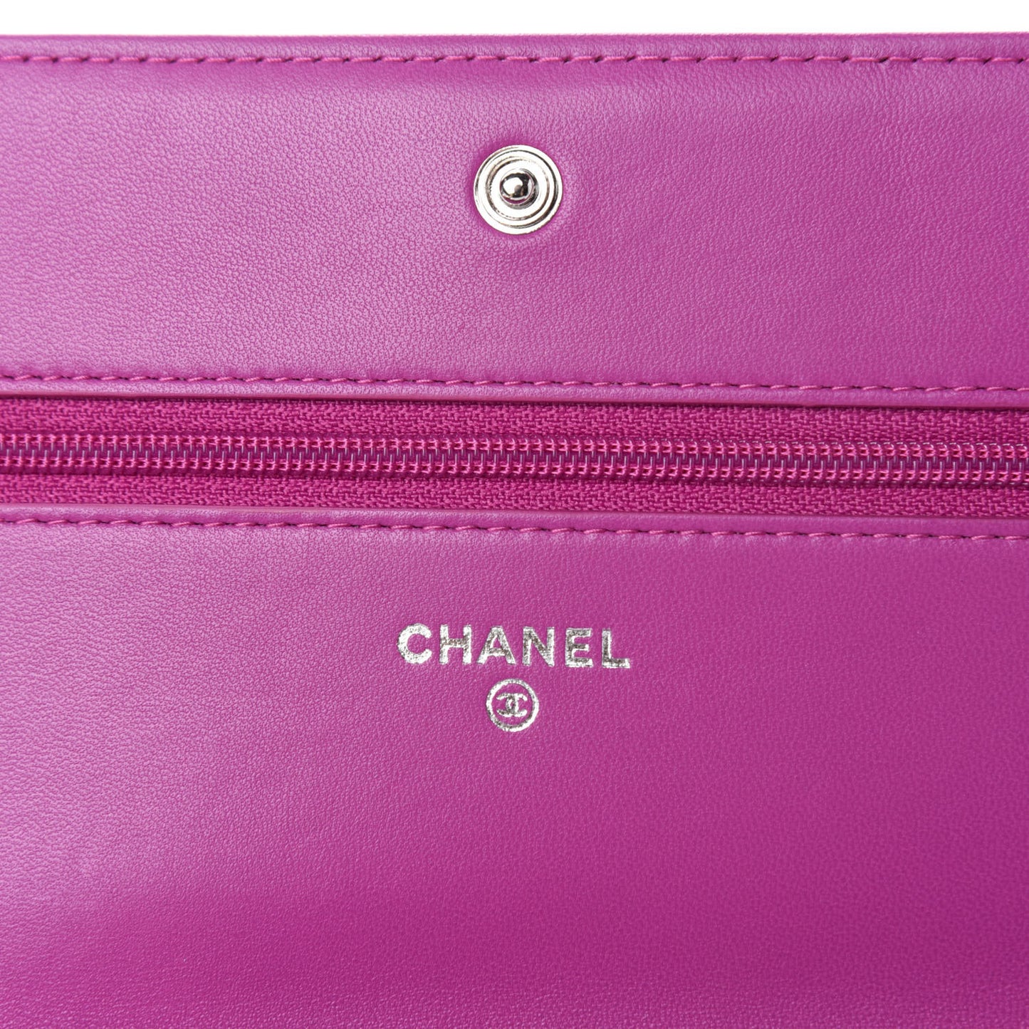 Lambskin Quilted Boy Wallet On Chain WOC Dark Pink