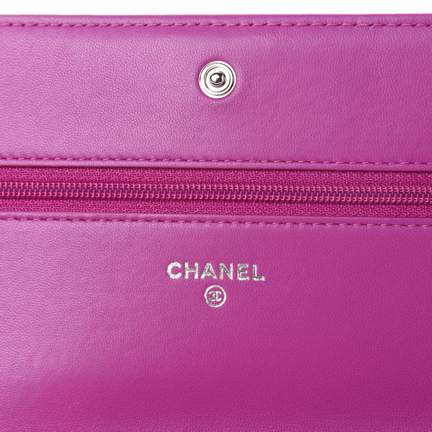 Chanel Lambskin Quilted Boy Wallet On Chain WOC Dark Pink 9 of 12