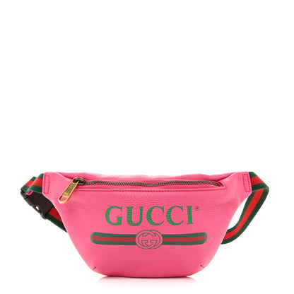 Gucci Grained Calfskin Small Logo Belt Bag Box Pink Green 1 of 11
