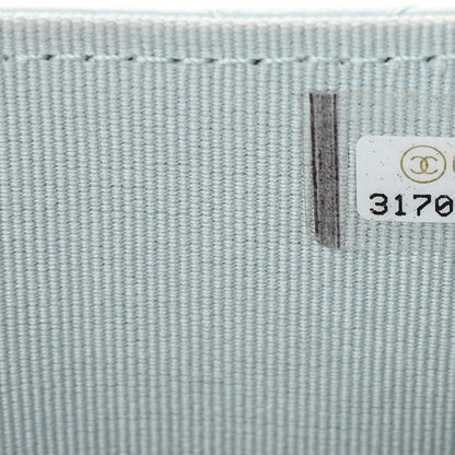 Chanel Lambskin Quilted Top Handle Flap Clutch With Chain Light Blue 8 of 12