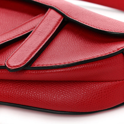 Christian Dior Grained Calfskin Mini Saddle Bag Red 9 of 11