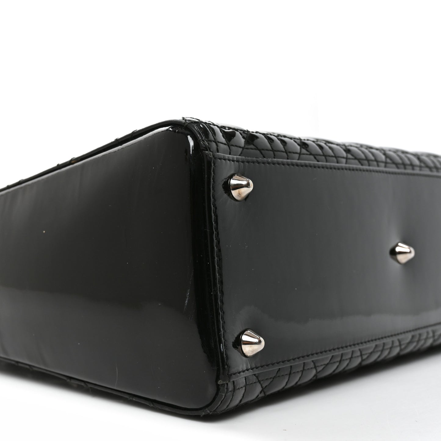 Patent Cannage Large Lady Dior Black