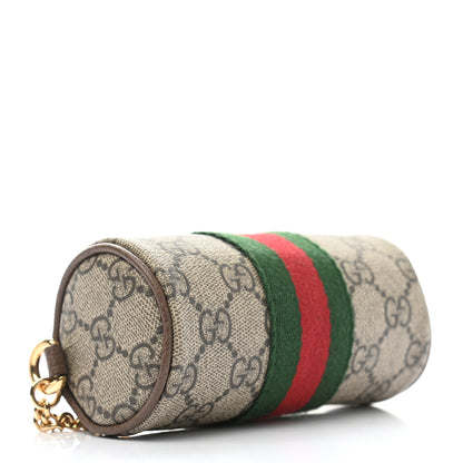 Gucci GG Supreme Monogram Web Ophidia Barrel Coin Purse Beige New Acero 3 of 7