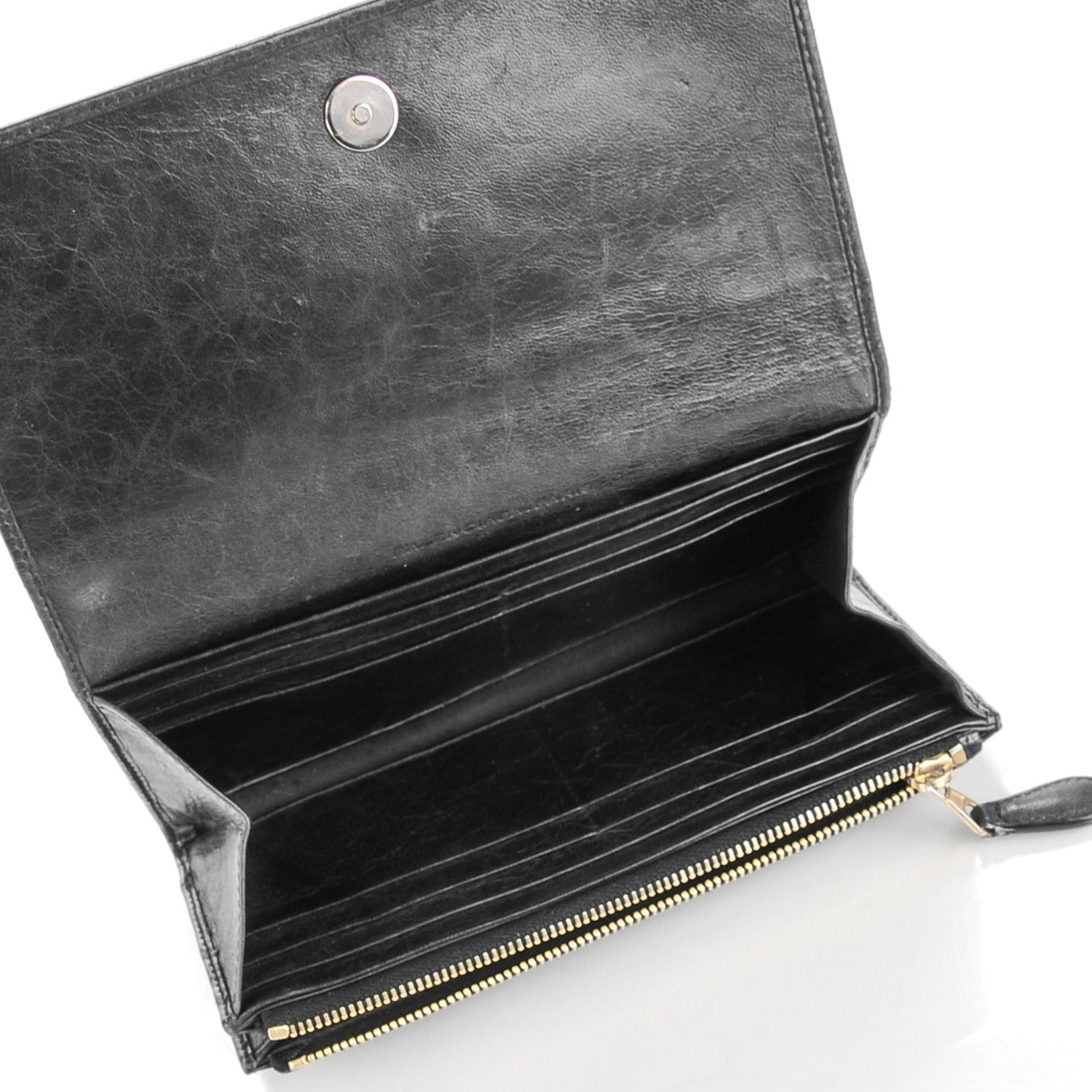 Balenciaga Agneau Giant 12 Gold Hardware Money Wallet Black 6 of 8