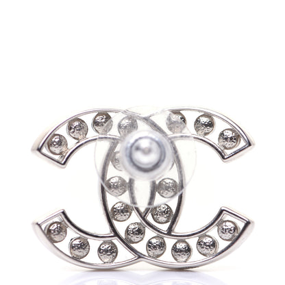 Chanel Pearl Beaded CC Earrings Silver White Blue 6 of 9