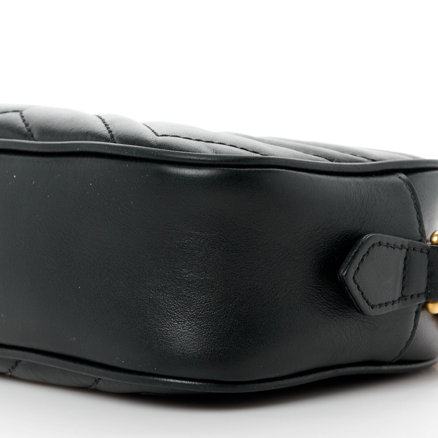 Calfskin Matelasse Mini GG Marmont Chain Shoulder Bag Black