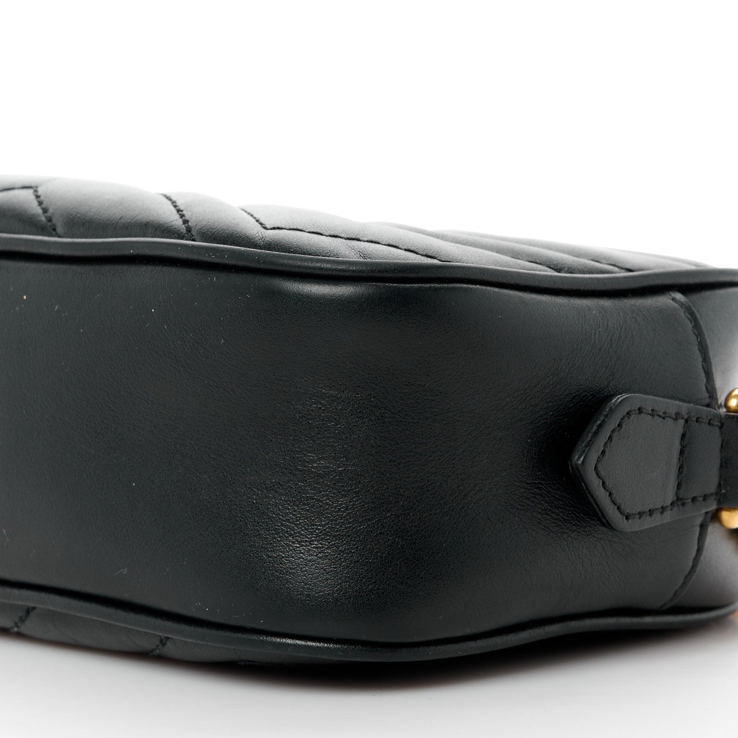 Gucci Calfskin Matelasse Mini GG Marmont Chain Shoulder Bag Black 11 of 13
