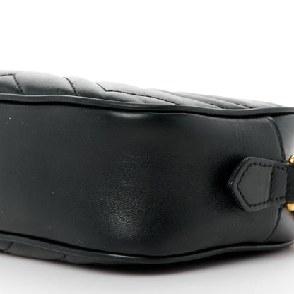 Gucci Calfskin Matelasse Mini GG Marmont Chain Shoulder Bag Black 11 of 13