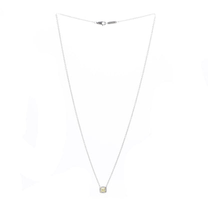 Tiffany Platinum 18K Yellow Gold Fancy Intense Yellow Diamond .32ct Mini Soleste Pendant Necklace 2 of 7