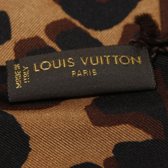 Silk Leopard Bandeau Scarf Marron