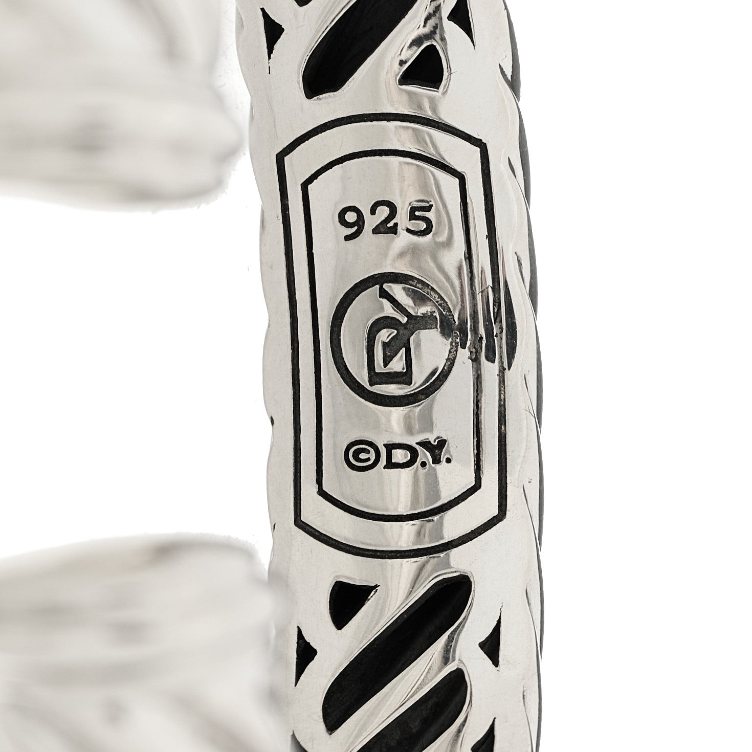 David Yurman Sterling Silver 10mm Sculpted Cable Cuff Bracelet 3 of 4