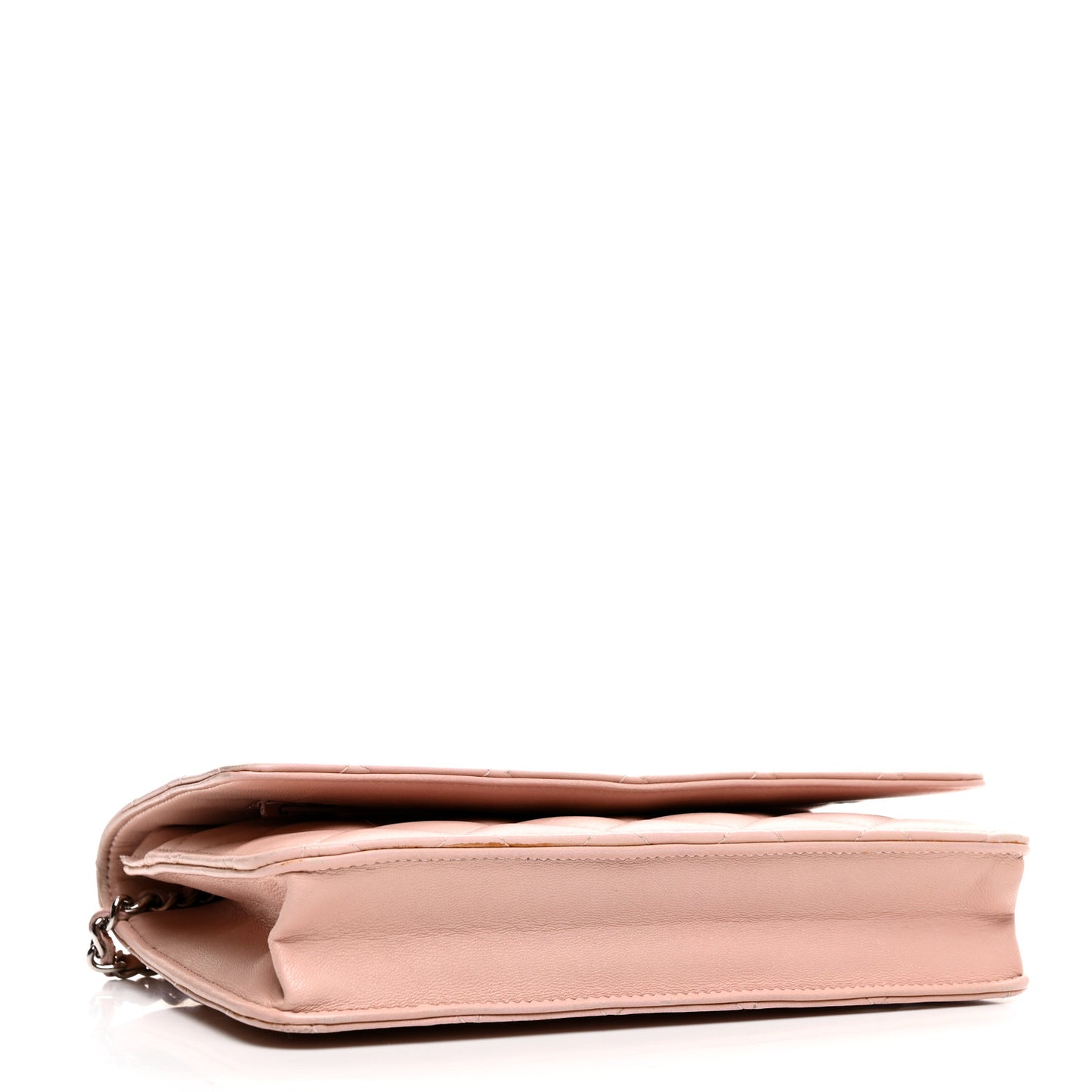 Lambskin Quilted Wallet On Chain WOC Pink