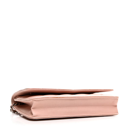 Chanel Lambskin Quilted Wallet On Chain WOC Pink 4 of 12