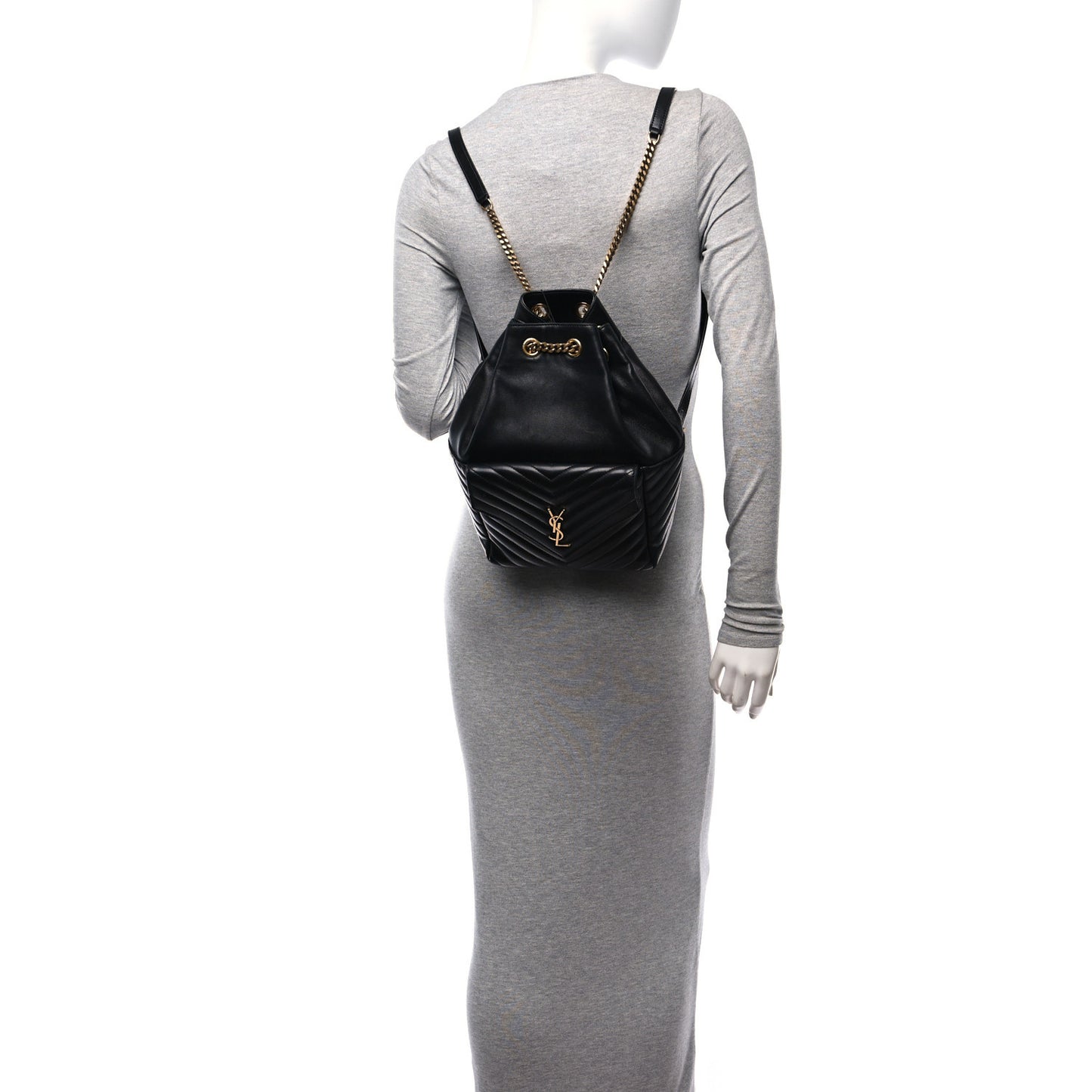 Lambskin Matelasse Monogram Joe Backpack Black
