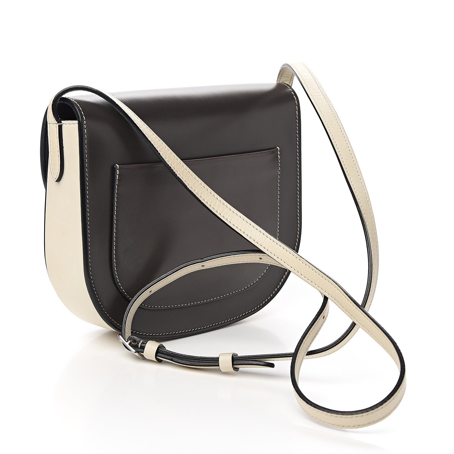 Celine Glazed Calfskin Small Bi-Color Trotteur Dark Grey 2 of 8