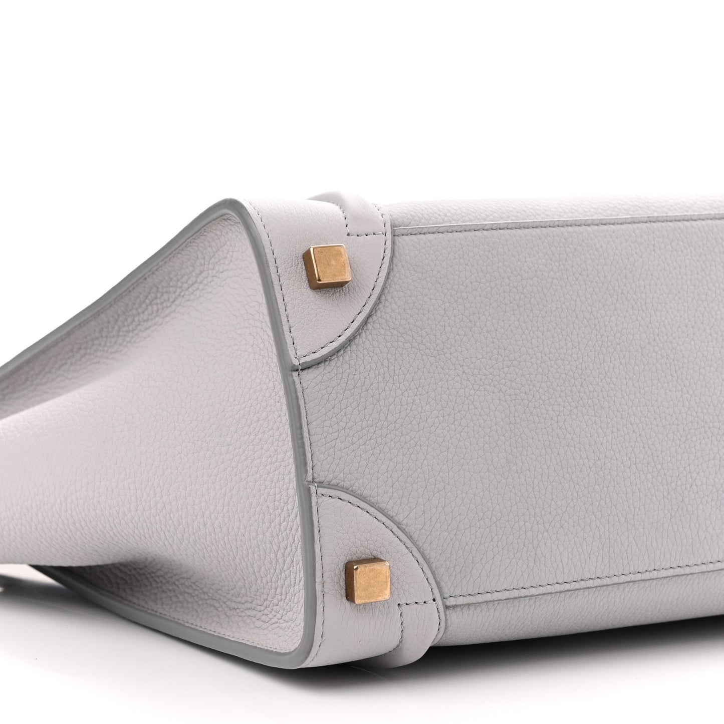 Drummed Calfskin Micro Luggage Light Grey