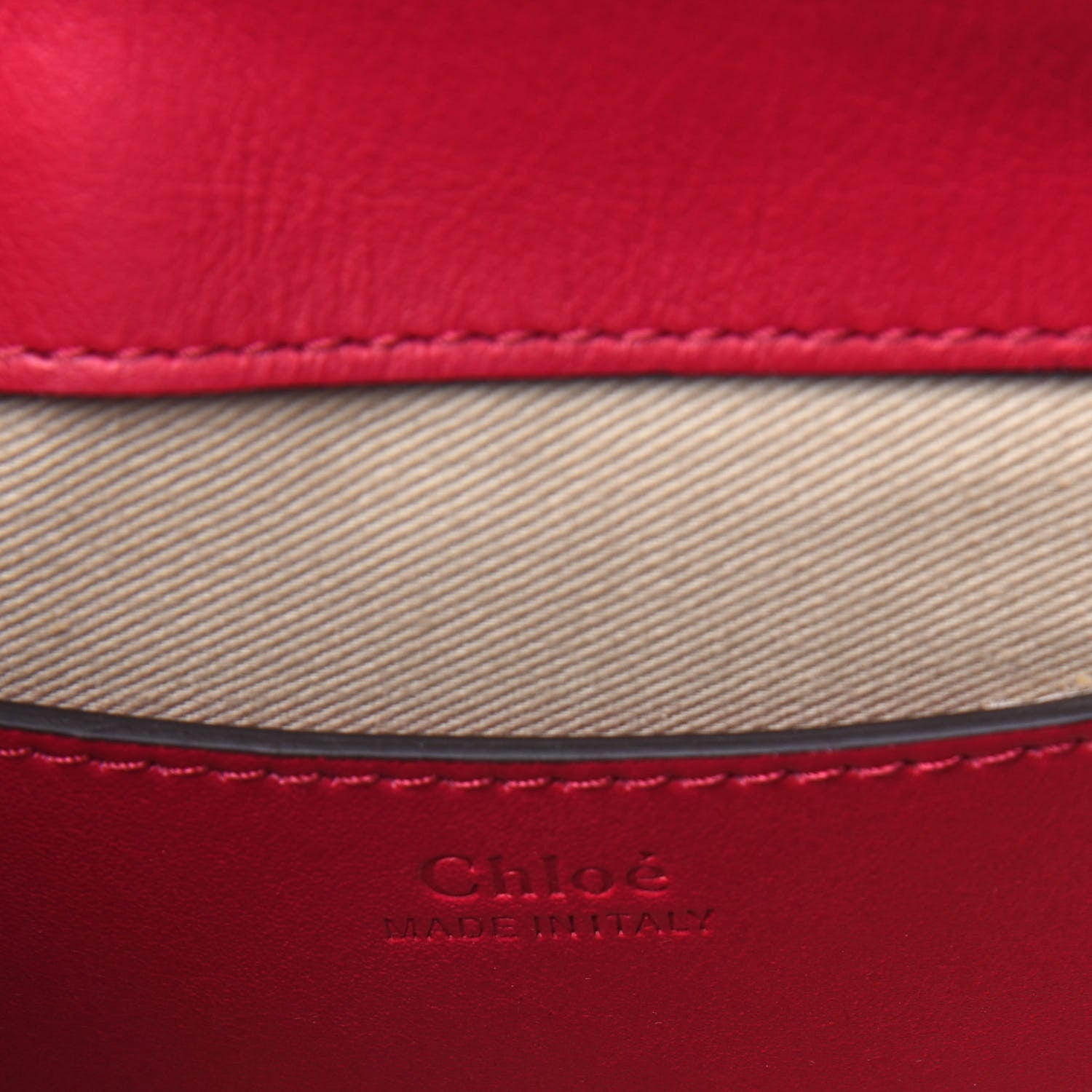 Chloe Calfskin Crocodile Embossed Small Tess Bag Crimson Pink 6 of 12