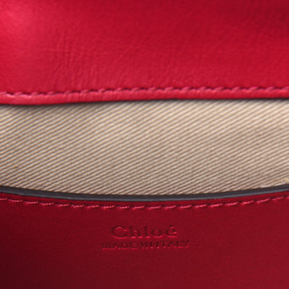 Chloe Calfskin Crocodile Embossed Small Tess Bag Crimson Pink 6 of 12