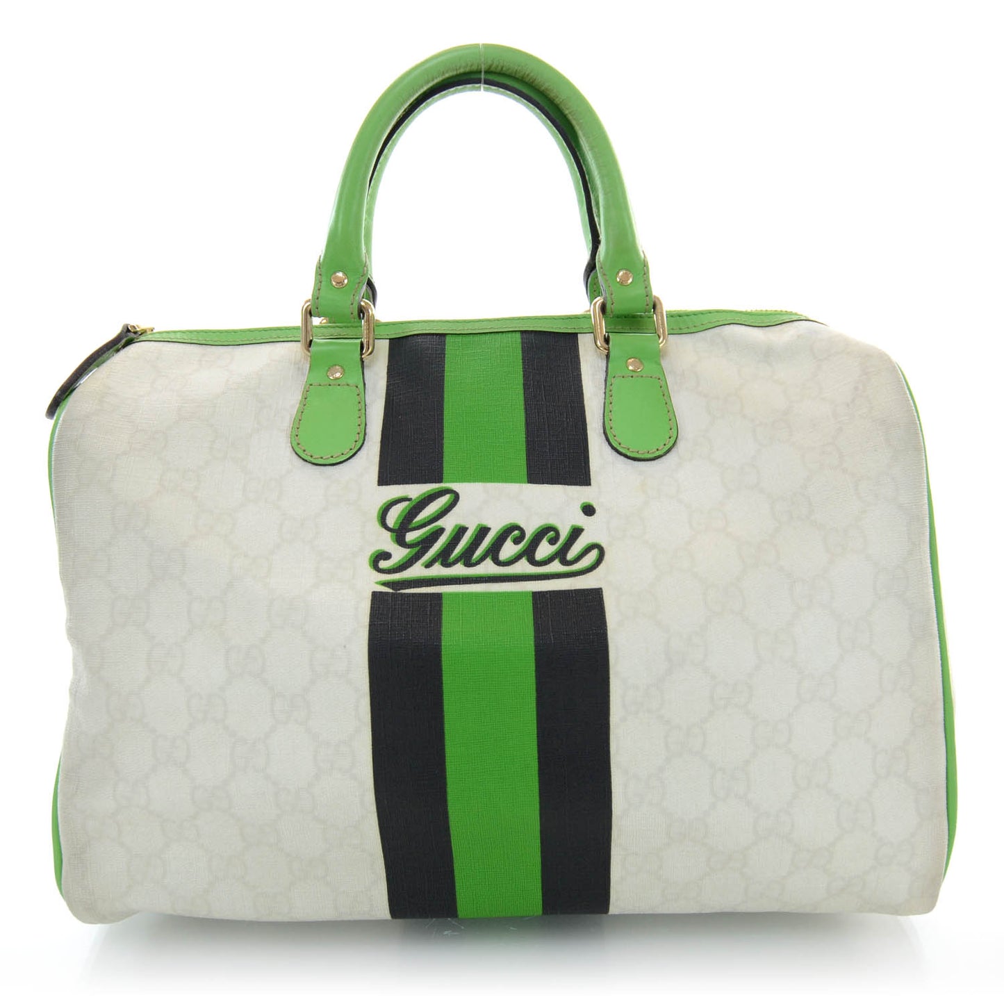 GG Plus Monogram Web Stripe Medium Joy Boston Green