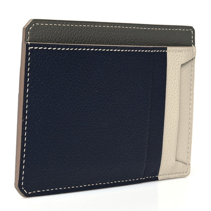 Hermes Everloco City 8CC Colorblock Card Holder Gris Meyer Beton Blue Nuit 3 of 9