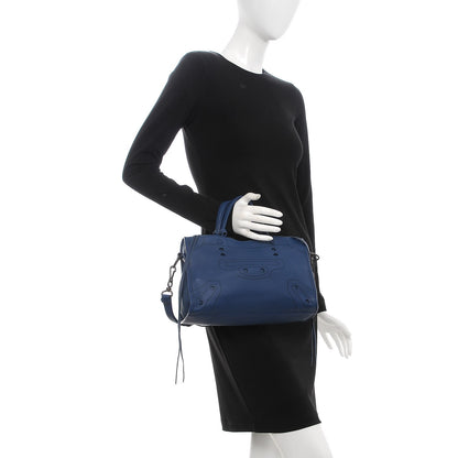 Balenciaga Veau Soyeux Perforated Blackout Hardware S City Bleu Marine 3 of 8