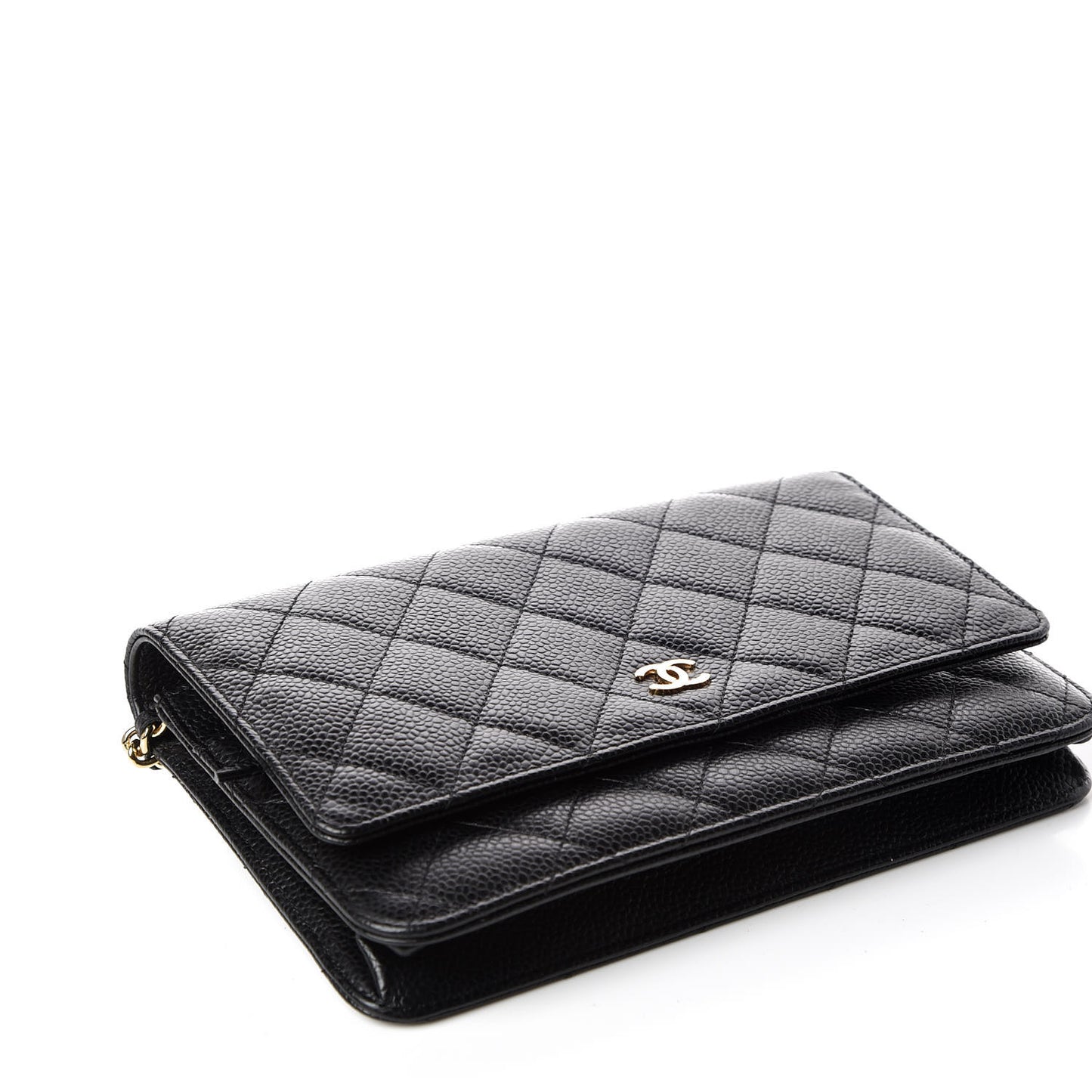 Caviar Quilted Wallet On Chain WOC Black